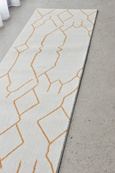 Ivy Paradise Cream & Gold Modern Abstract Hallway Runner Rug